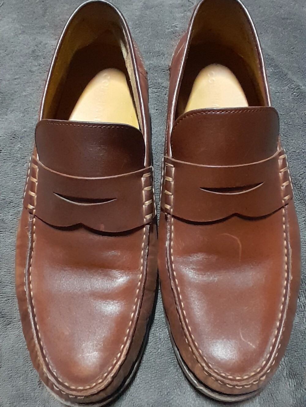 Cole Haan Men's Brown Leather Penny Loafers